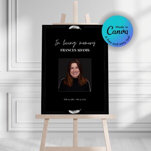 Funeral Welcome Sign, Printable Funeral Poster, Canva Template Edit, Celebration of Life, Funeral Collage, In loving Memory, Memorial Sign