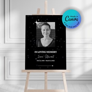 Funeral Welcome Sign, Printable Funeral Poster, Canva Template Edit, Celebration of Life, Funeral Collage, In loving Memory, Memorial Sign
