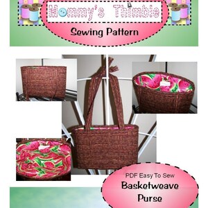 PDF Easy to Sew Basketweave Purse Pattern image 1