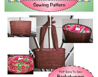 PDF Easy to Sew Basketweave Purse Pattern