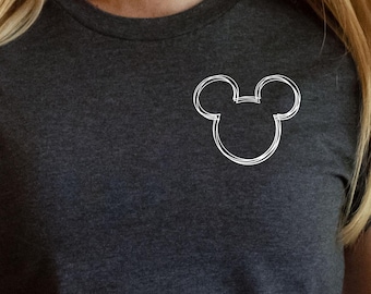 Pocket Mickey Shirts, Minimalist Mickey Sketch Shirt, Simple Disney Shirt, Disney Vacation Shirt, Mickey Silhouette Shirt, Disneyland Shirt