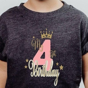 Four Birthday Shirt Girl, 4th Birthday Tee, 4th Birthday Shirt Girl, Fourth Birthday Toddler, 4th Birthday Party, 4 Year Old Birthday Gift