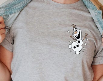Frozen Pocket Shirt, Minimalist Disneyland Shirt, Olaf T-shirt, Elsa Shirt, Frozen Olaf Shirt, Disney Frozen Birthday Shirt, Disney Princess