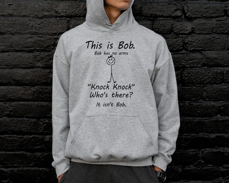 Sudadera con capucha "Esta es Bob", sudadera estética, sudadera con capucha sarcástica divertida, sudadera con capucha de humor negro, sudadera con capucha para mujer, regalo de humor para adultos, sudadera con capucha "Knock Knock" imagen 2