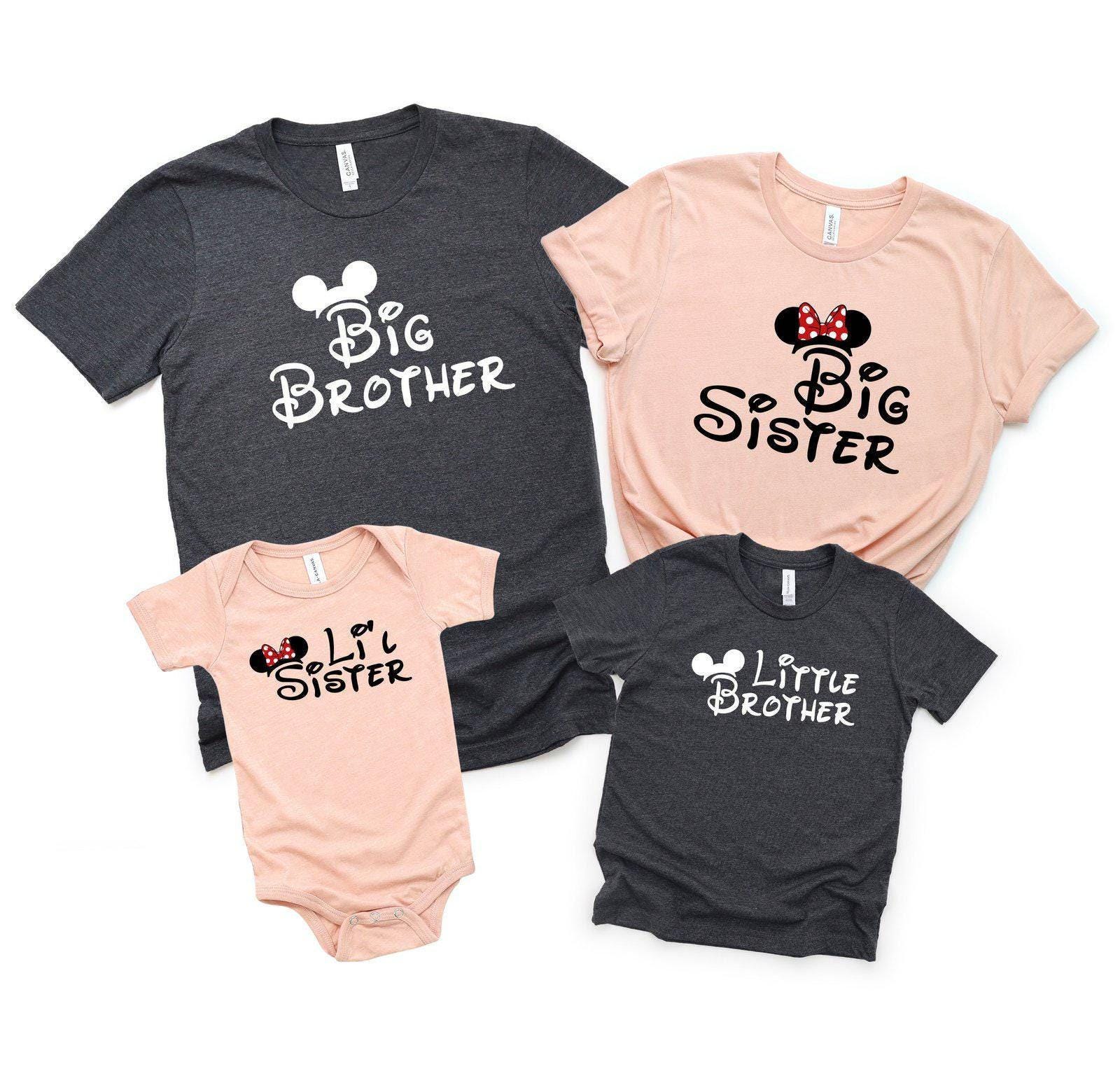 Disney Big Sister Shirt, Disney Brother Tshirt, Big Brother Mickey Shirt, Big Sister Minnie Shirt, Disney Lilttle Bro,Disneyland Bday Shirt