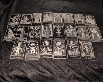 Metal Tarot - The Major Arcana | Engraved Black Aluminum | Modernized Rider Waite