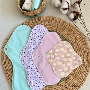 Compresas reutilizables; protectores diarios de tela: compresas suaves de algodón y bambú, cero residuos