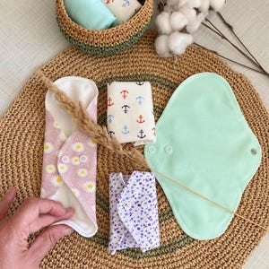 Cloth Pantyliner Set (8 Pack): Organic Cotton Bamboo Reusable Daily Pads