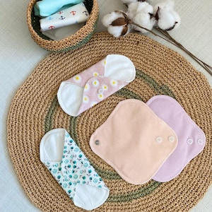 Reusable Pantyliner Set of 8|Cloth Daily Pads|Cotton Bamboo Liners|Eco-Friendly Daily Pads|Thin Breathable Cloth Pantyliners|Zero Waste Pads