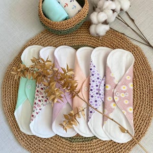 6 pack Cloth Pantyliners Set | Soft & Breathable | Light Discharge Protection | Handmade Daily Use Pads | Organic Cotton Bamboo Liner