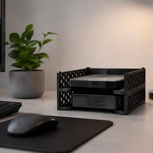Externe Festplatten Halter 3D-gedruckt – Organizer für HDD & SSD | Cable Management und Tech Zubehör