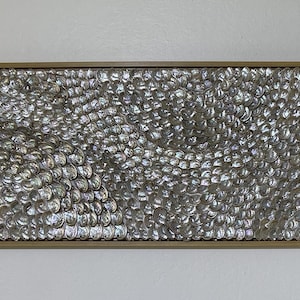 Red Abalone Decor, Large Shell Art, 3D Shell Art, Shell Statement Art, Textured Shell Art, Coastal Panel Art, Beach Shell Framed Art