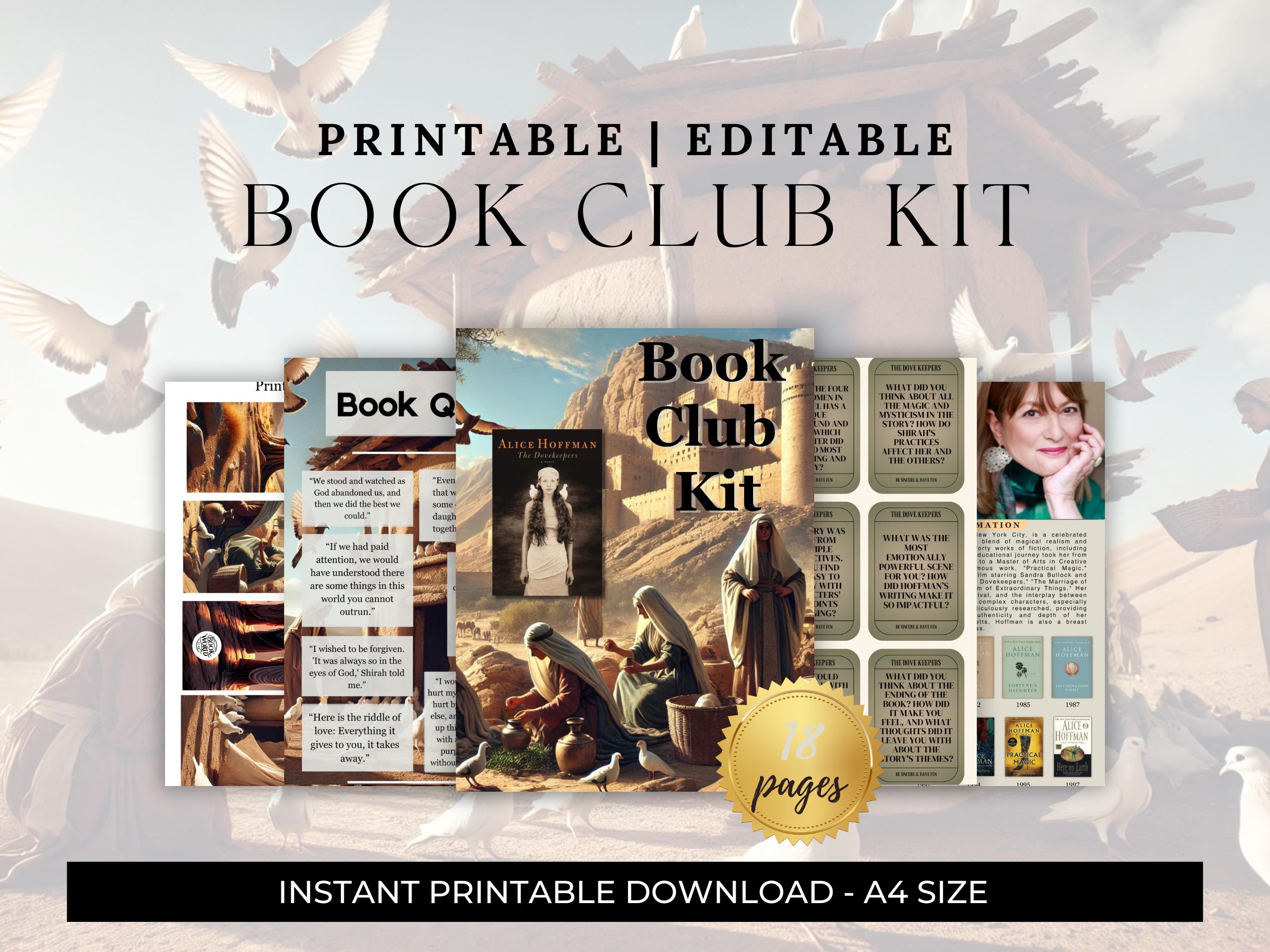 The Dovekeepers Book Club Kit - Alice Hoffman Inspired Discussion Guide, Activities, Recipes, and More