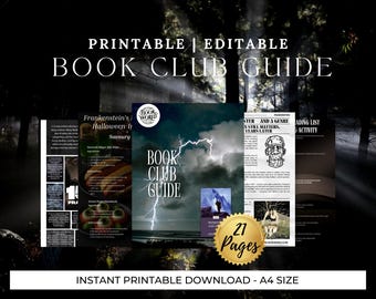 Frankenstein Book Club Kit: Printable Discussion Guide & Games (PDF Download