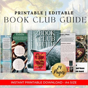 A Court of Thorns and Roses Book Club Kit | ACOTAR Discussion Guide | Printable Book Club Activities & Games | Book World Club