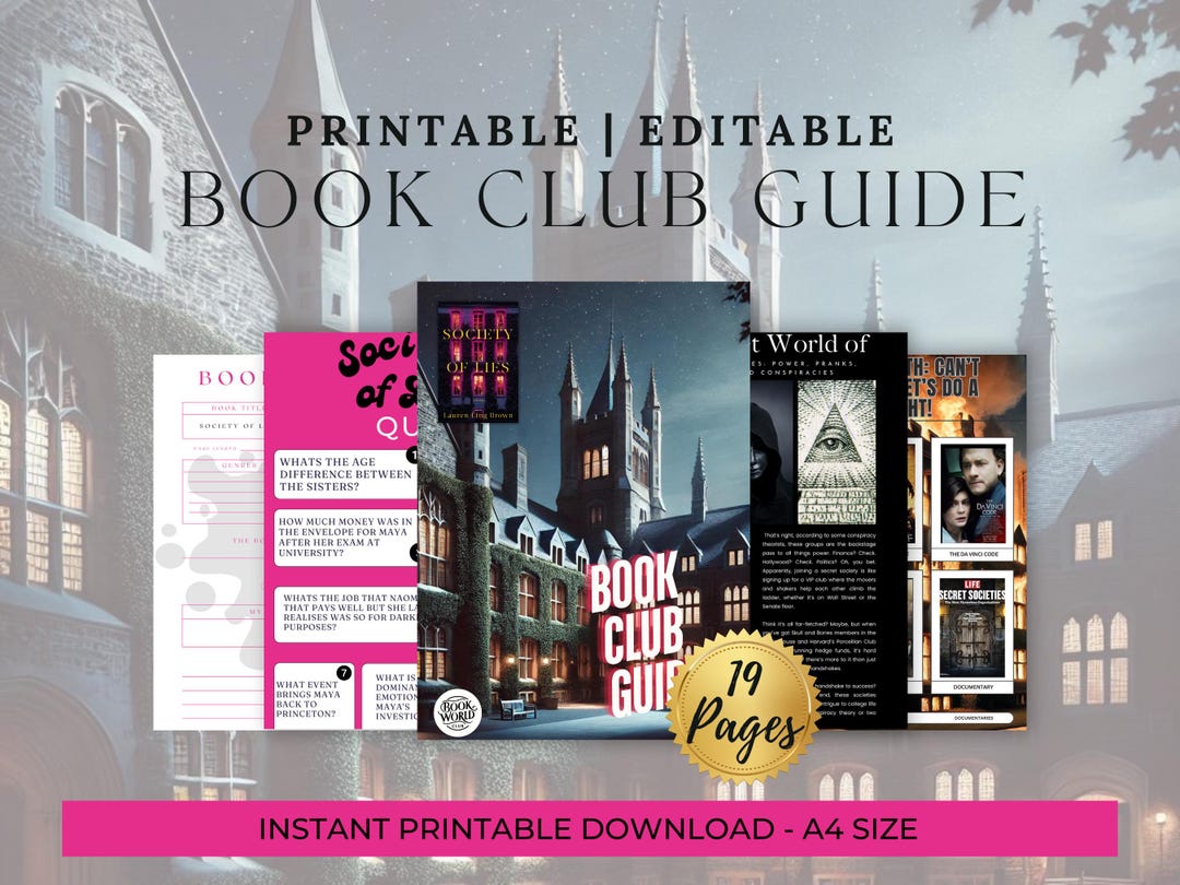 Society of Lies Book Club Kit Discussion Guide & Activities