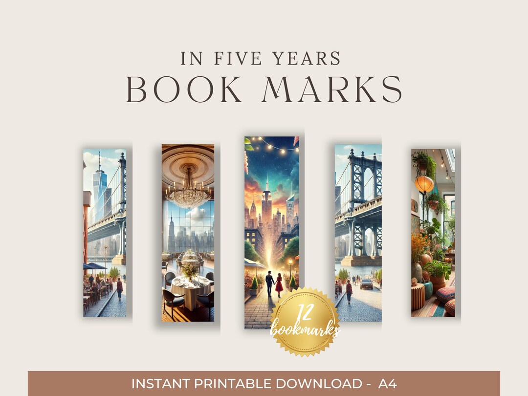 Printable "in Five Years" Set of 12 Bookmarks | Fan Art | Digital ...