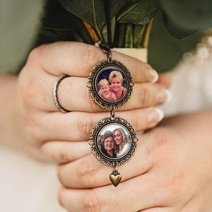 Bridal Photo Charm, Bouquet Photo Pendant, Bouquet Memorial Charm, Custom Wedding Charm, Wedding Gift, Keepsake Bouquets, Gift For Bride