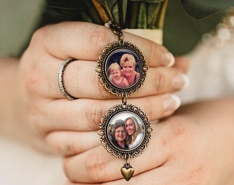 Braut Foto Charme, Blumenstrauß Foto Anhänger, Blumenstrauß Erinnerungs Charme, Benutzerdefinierte Hochzeit Charme, Hochzeitsgeschenk, Andenken Blumensträuße, Geschenk für die Braut