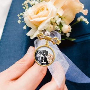 Personalized Custom Photo Lapel Pin, Memorial Boutonniere Charm, Unique Wedding Keepsake for Groom, Groom Gift Idea, Lapel Pin for Men