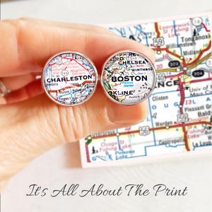 Gemelos personalizados con mapa de Estados Unidos: un regalo de larga distancia para tu novio.