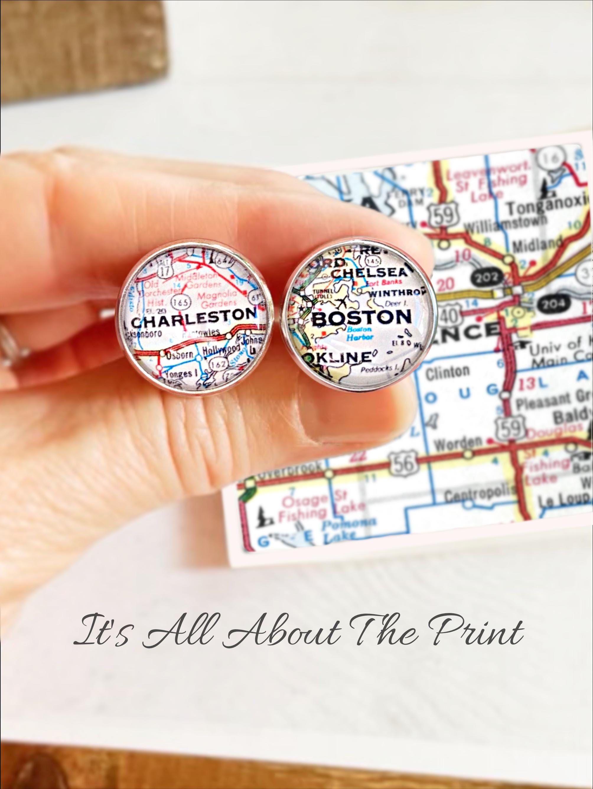 Custom Untied States Map Cufflinks, Thoughtful Long Distance Gift for ...