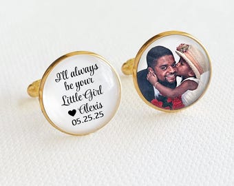 Personalized Cufflinks for Dad, Unique Gifts from Daughter, Father of the Bride Cufflinks, Custom Wedding Keepsake Gift