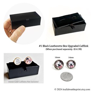 Vader van de bruid manchetknopen, gepersonaliseerde manchetknopen, bruiloft manchetknopen, aangepaste manchetknopen, foto manchetknopen, bruiloft aandenken, cadeau voor papa Add Upgraded Box 1