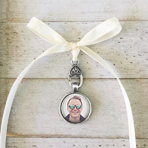 Bridal Bouquet Charm, Wedding Bouquet Photo Charm, Personalized Charm, Memorial Charm, Bouquet Pendant, Bridal Party Favor, Wedding Gift image 4