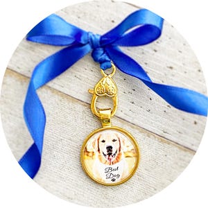 Custom Photo Bridal Bouquet Charm, Wedding Bouquet Picture Charm, Memorial Bouquet Pendant