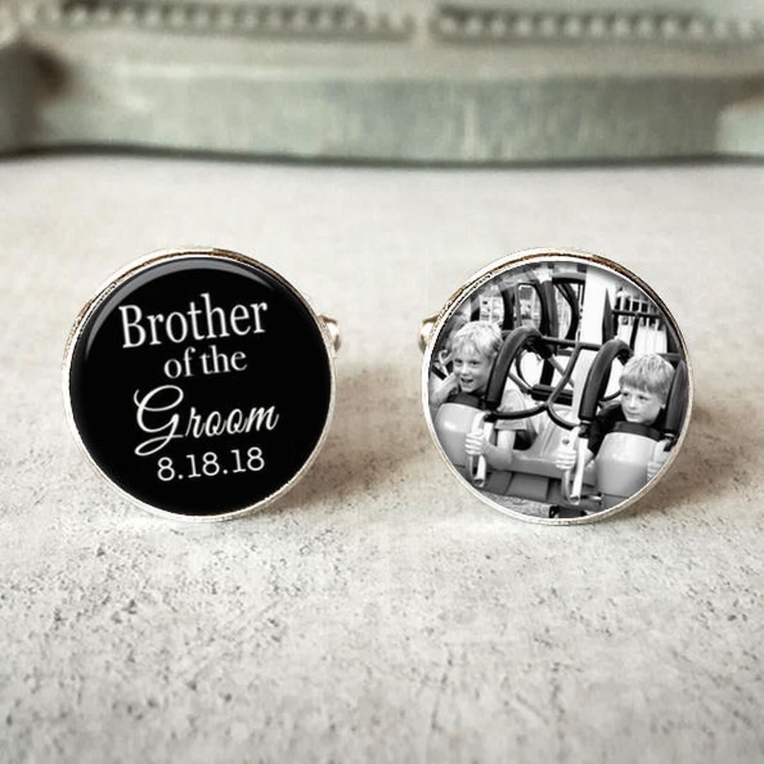 Brother of the Groom Cufflinks, Personalized Cufflinks, Wedding Cuff