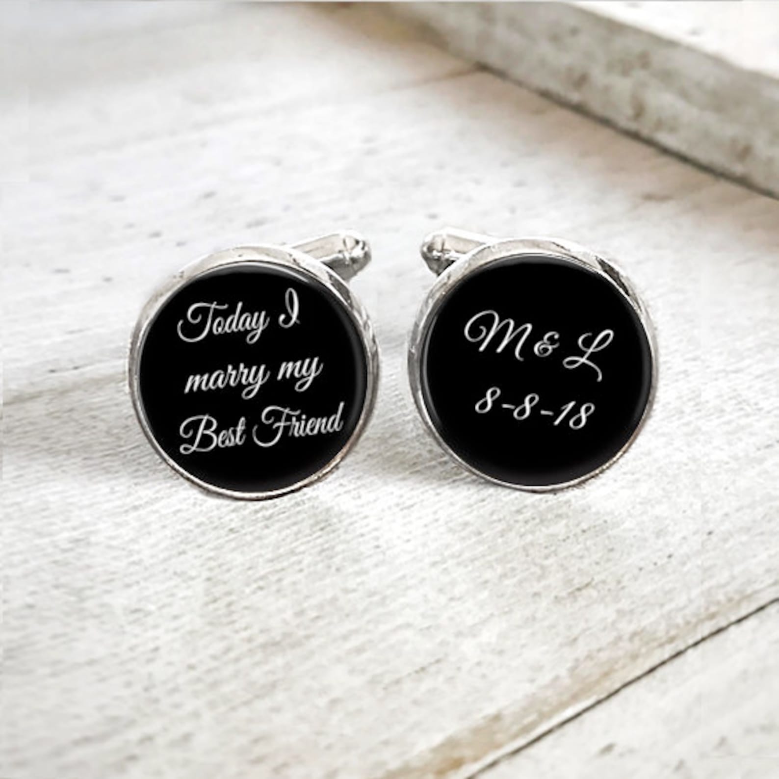 Personalized Cuff Links for Groom Mens Custom Wedding Etsy