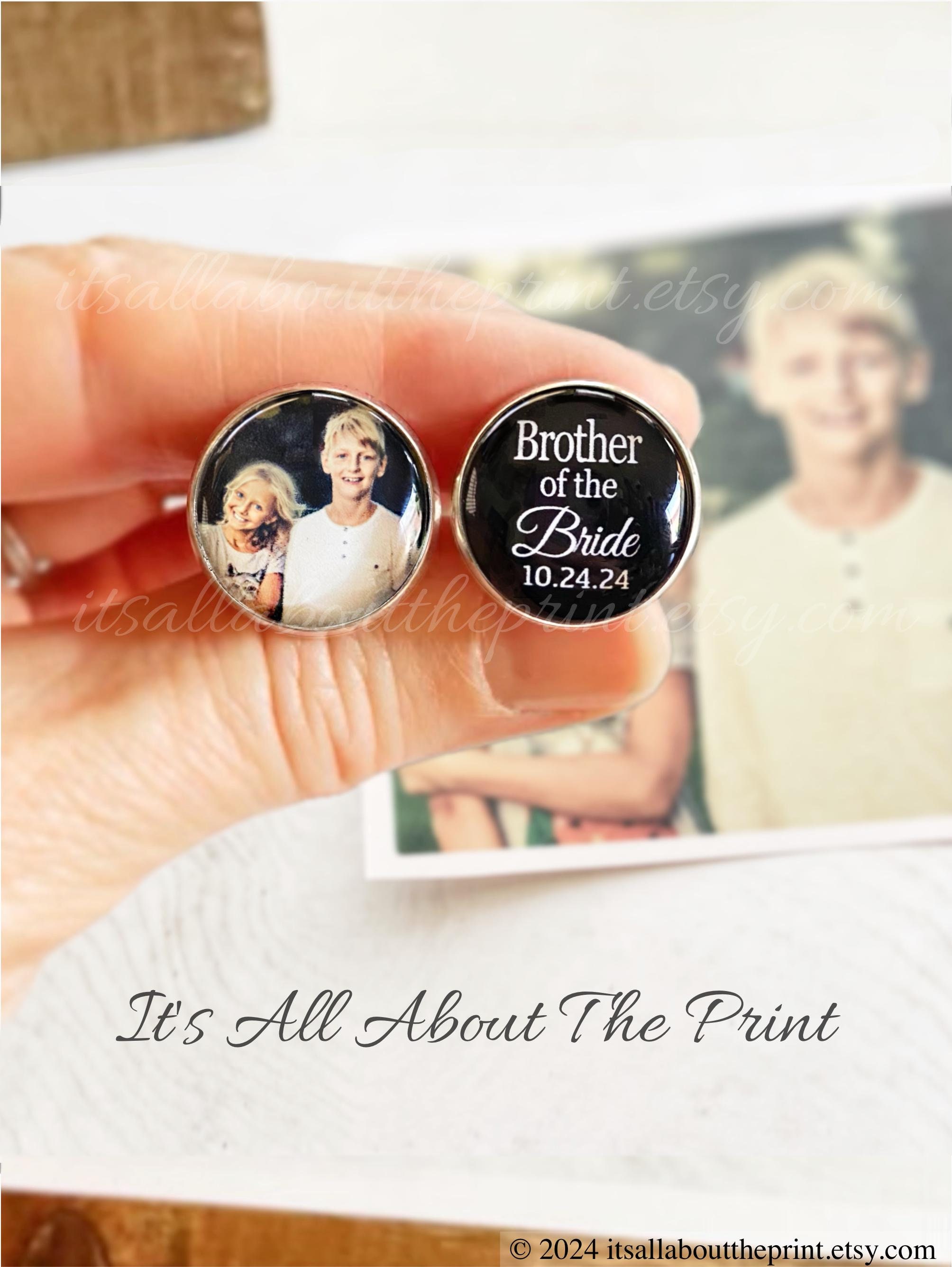 Brother Of The Bride Cufflinks, Personalized Cufflinks, Wedding Cuff links, Custom Cufflinks, Photo Cufflinks, Wedding Keepsake