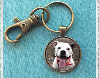 Custom Dog Photo Keychain, Dog Remembrance Pet Memorial Keychain, Pet Sympathy Gift for Dog Cat Owners