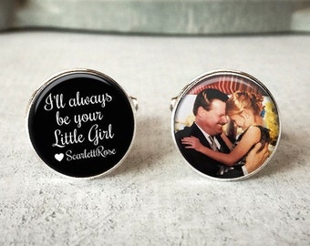 I'll always be your little girl, personalized  Father of the bride cufflinks, wedding keepsake cuff links, gift For dad