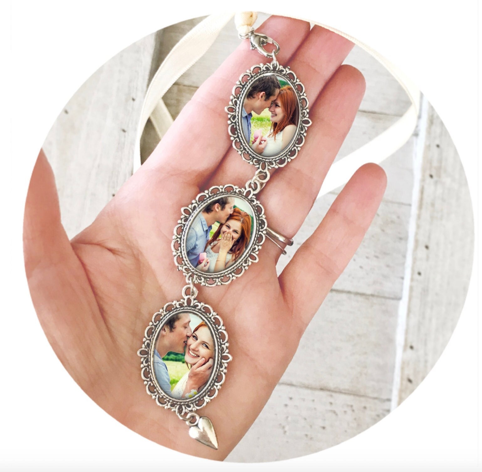 Benutzerdefinierte Foto Bouquet Charm, personalisierte Hochzeit Blumenstrauß Charme, Hochzeit Memory Charm, Geschenk für Braut zu sein