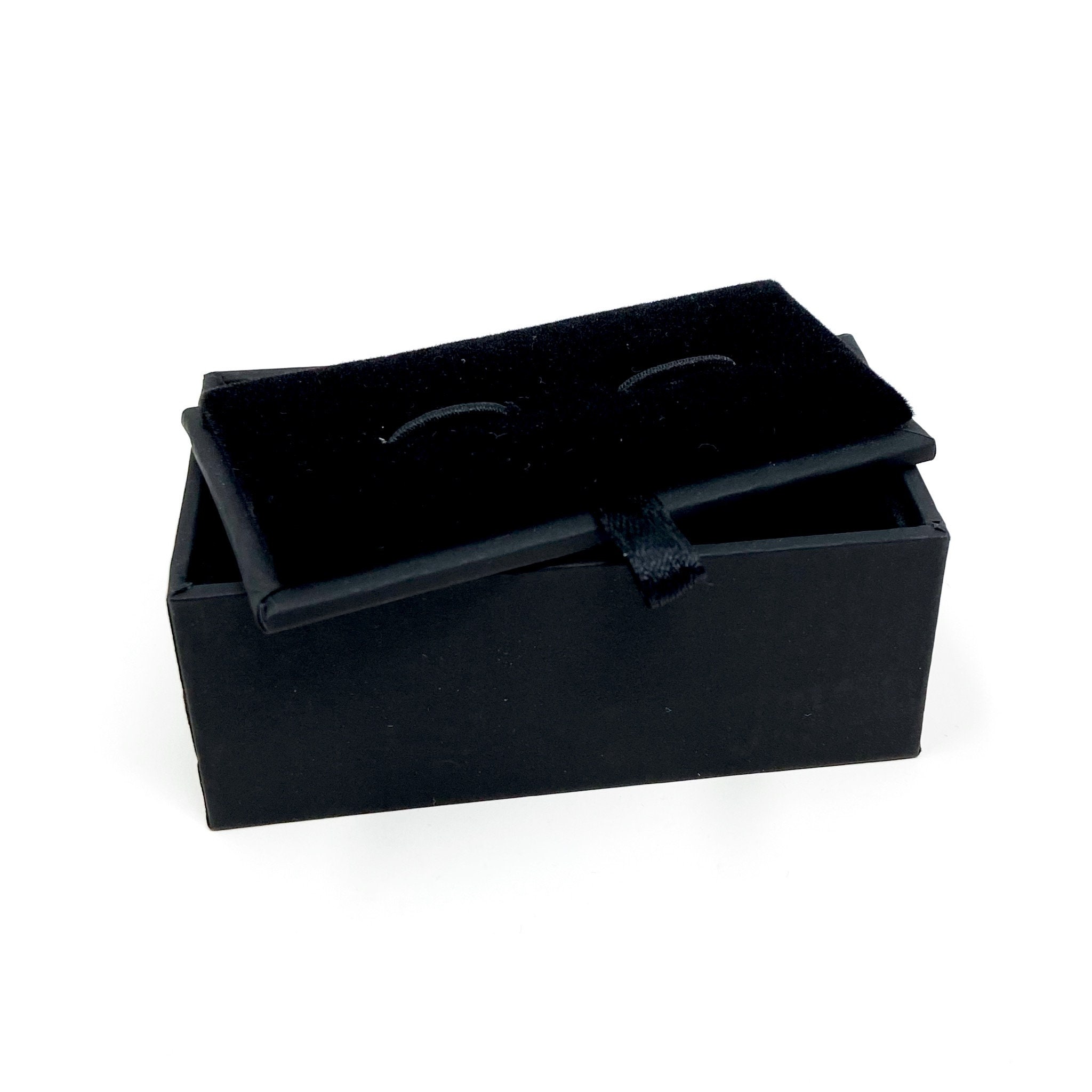 Cuff Links Box, Mens Cufflink Box, Cufflink Keepsake Box, Black Velvet ...