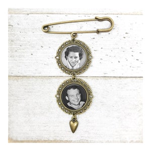 Custom Lapel Pin, Wedding Boutonniere Pin, Personalized Broach, Memorial Photo Pin, Keepsake Broach, Gift For Groom, Gift from Bride