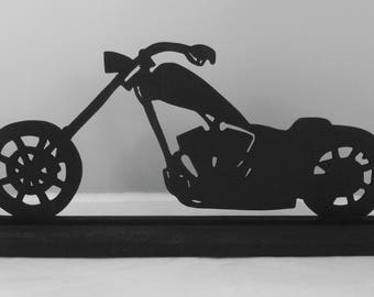 Harley Davidson Motorcycle Handmade Wood Silhouette STRB009