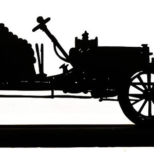 1908 Lancia Alpha Antique Automobile Silhouette Wooden Handmade with a Base for Easy display on a Windowsill, Bookcase, Desk or Cake - TRA18