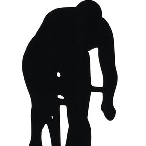 Front (or Rear) View of Racing Bicycle Rider Handmade  Silhouette - STRB003.