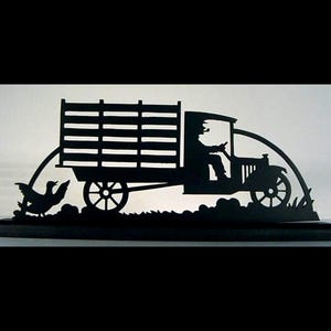 Wood Truck Silhouette with Driver, Duck Handmade | Antique Freight, Mid-Century Decor, Unique Gift for Trucker, or Transpo Enthusiast - TTT2