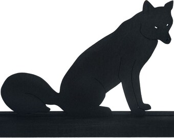 Sitting Fox Wood Silhouette Decoration - SAWS002