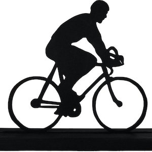 Male Bicycle Rider Handmade Wood Silhouette - strb004
