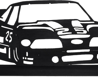 Racing Car On the Corner Handmade Wood Silhouette - spta001