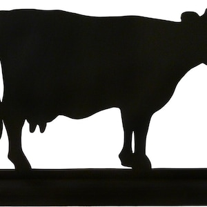 Farm Milk Cow Handmade Wood Silhouette Decoration with a Base for Easy Display on a Windowsill, Bookcase, Desk or Cake AFC3 image 1