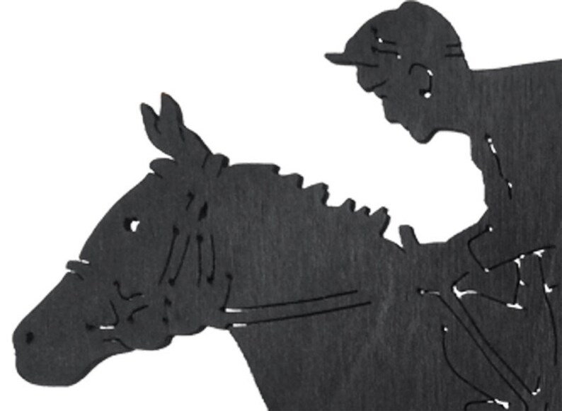 Jockey and Horse Racing Fast Handmade Wood Display Silhouette Etsy