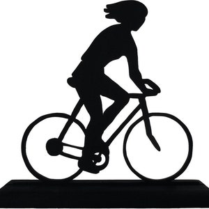 Bicycle Rider Handmade Wood Silhouette - strb007