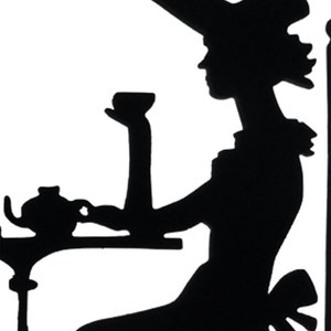 Silueta de pareja victoriana, decoración de madera hecha a mano - CPL3 imagen 2