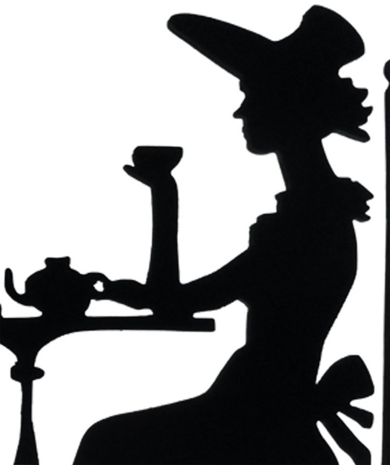 Silueta de pareja victoriana, decoración de madera hecha a mano - CPL3 imagen 2